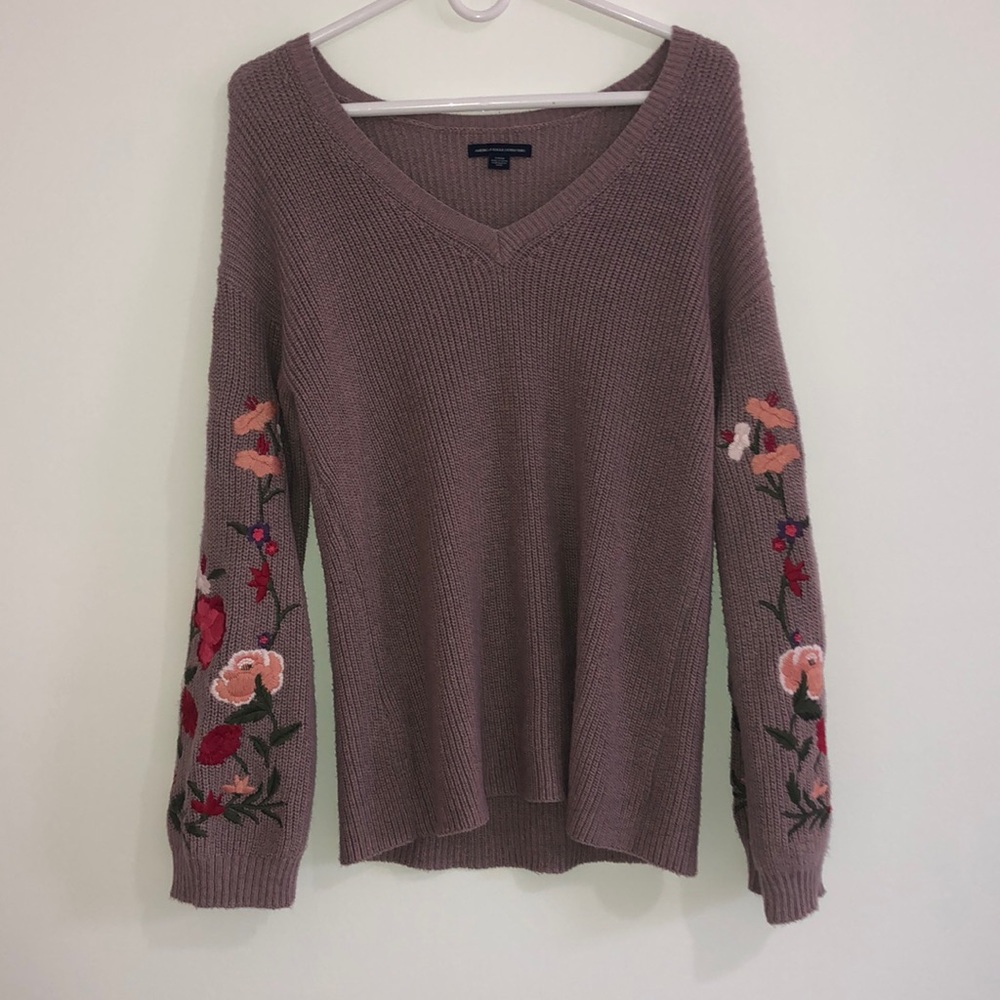 American Eagle Floral Sweater